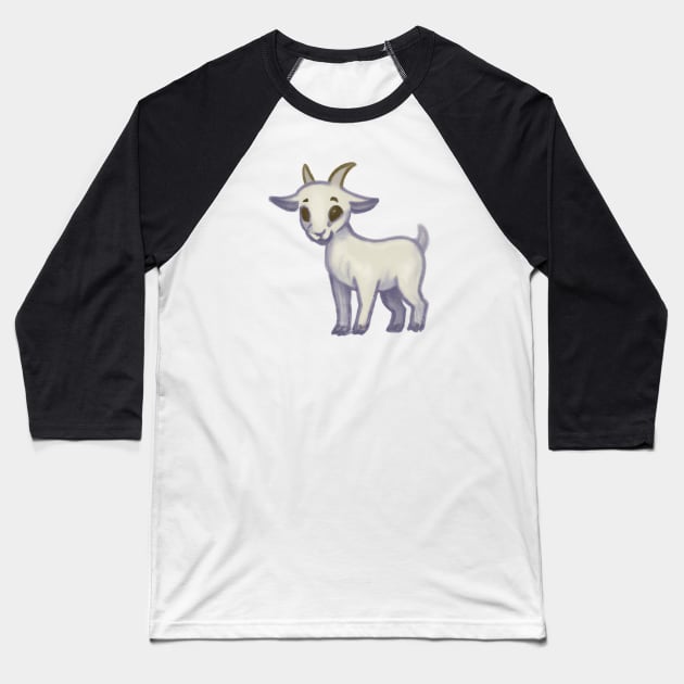 Cute Goat Drawing Baseball T-Shirt by Play Zoo